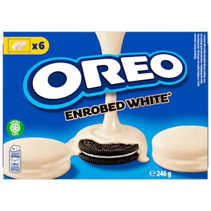 Koekjes omhuld met witte chocolade