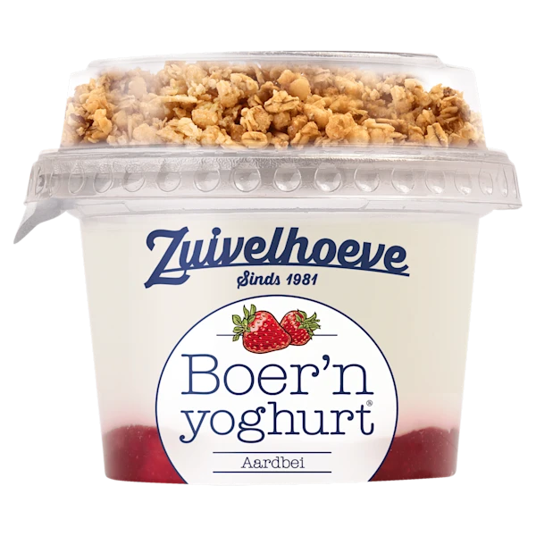 Zuivelhoeve Boer'n Yoghurt muesli aardbei