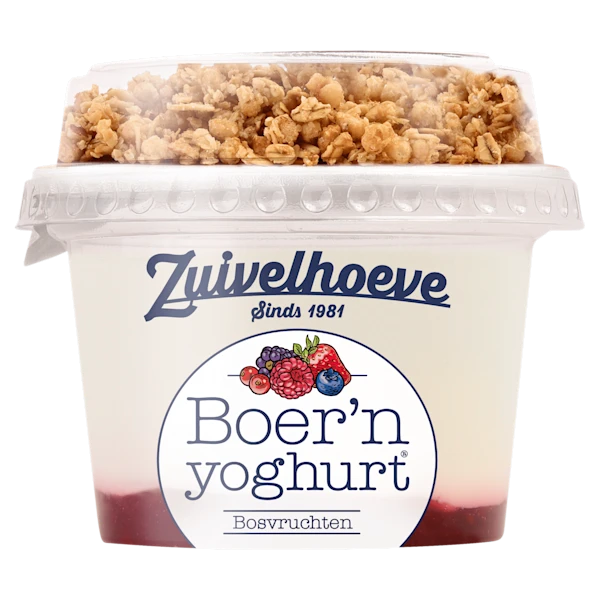 Zuivelhoeve Boer'n Yoghurt muesli bosvruchten