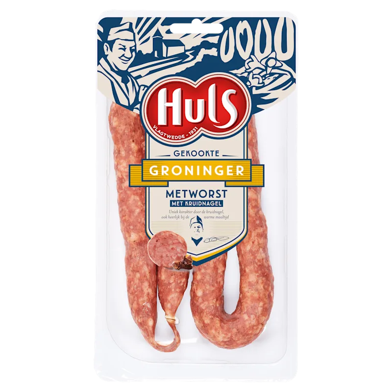Huls Gekookte Groninger metworst 2 stuks