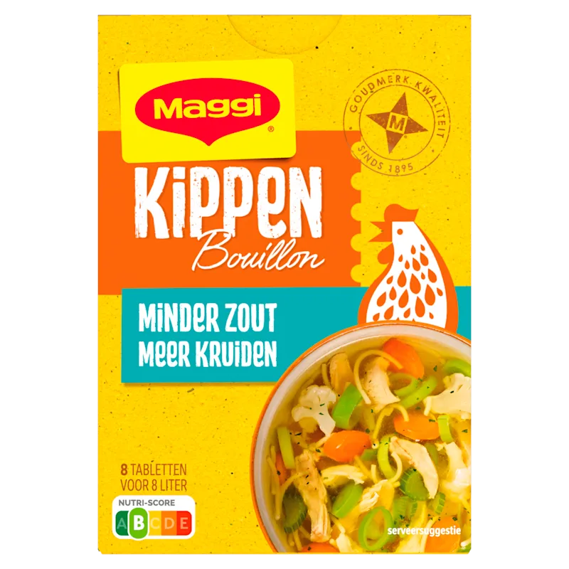 Maggi Bouillon kip minder zout 8 blokjes