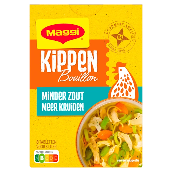 Maggi Bouillon kip minder zout 8 blokjes
