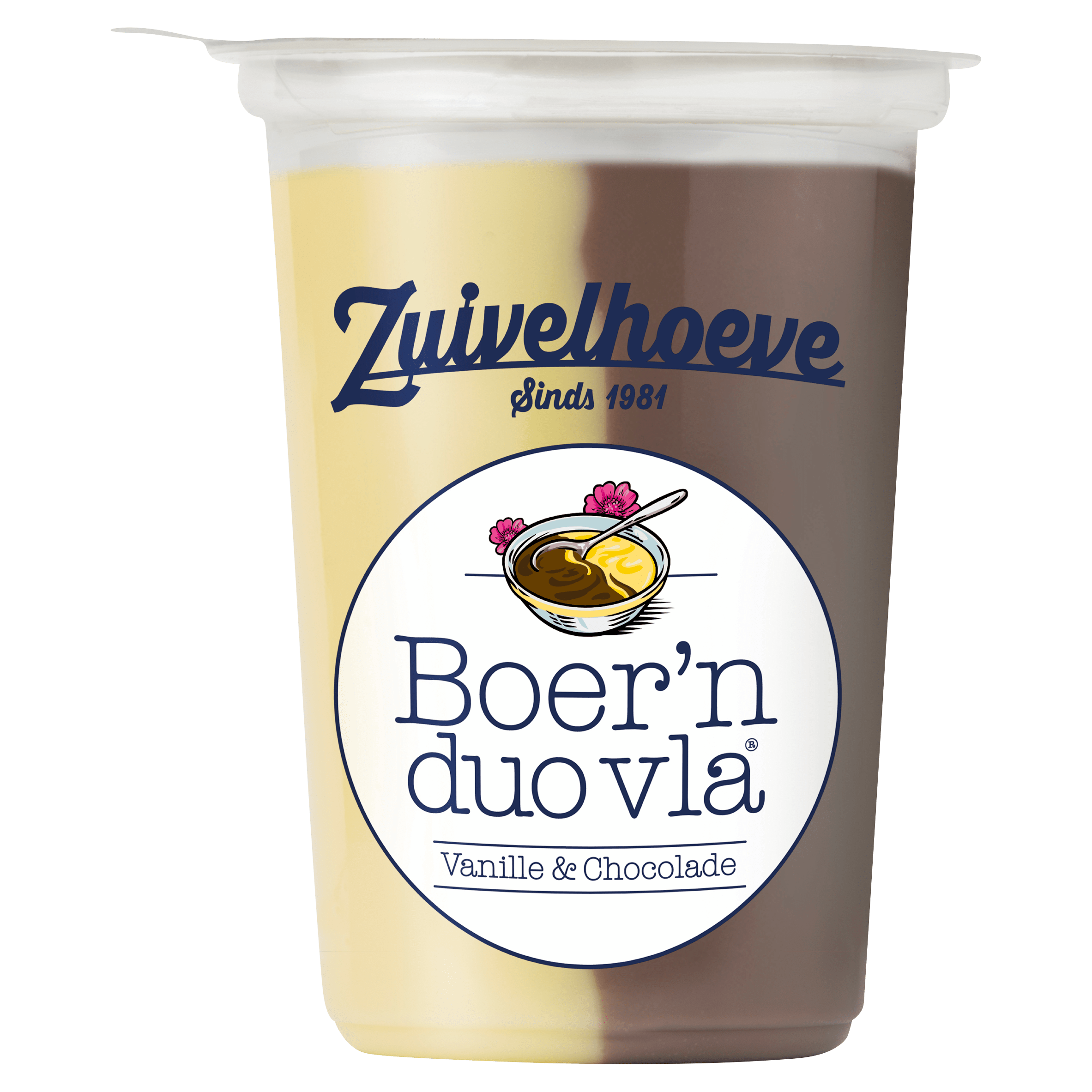 Zuivelhoeve Boer'n vla choco vanille Per Emmer 450 g