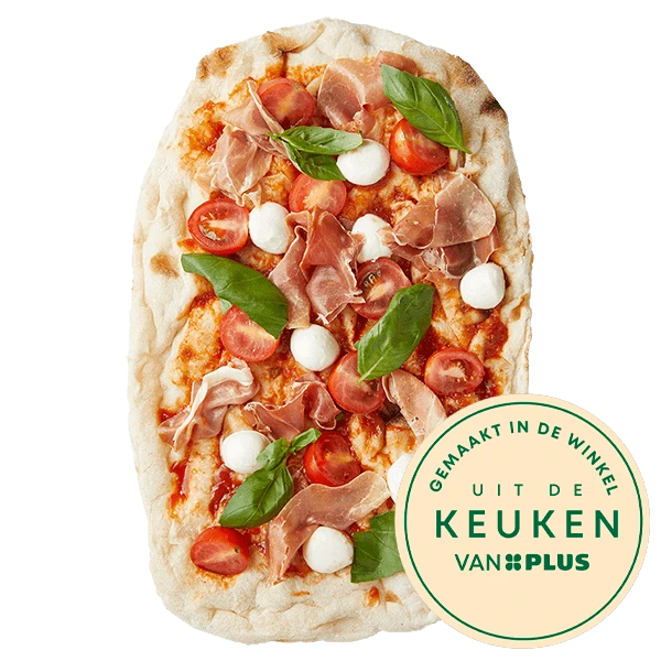Uit de keuken van PLUS Pinsa Prosciutto