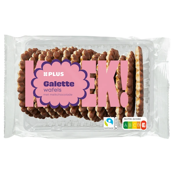 PLUS Galetten wafels choco Fairtrade