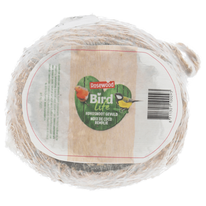 Wintervoer gevulde kokosnoot