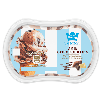 IJssalon mini drie chocolades