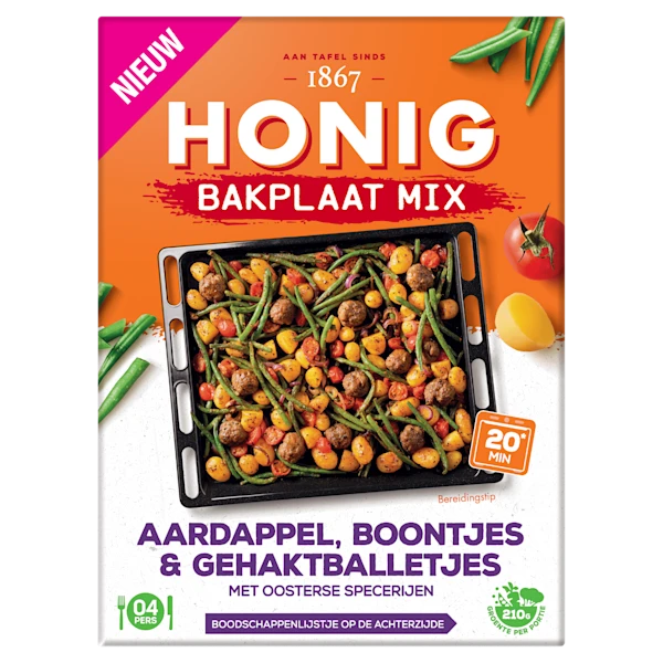 Honig Bakplaat Mix Aardappel, Boontjes & Geh
