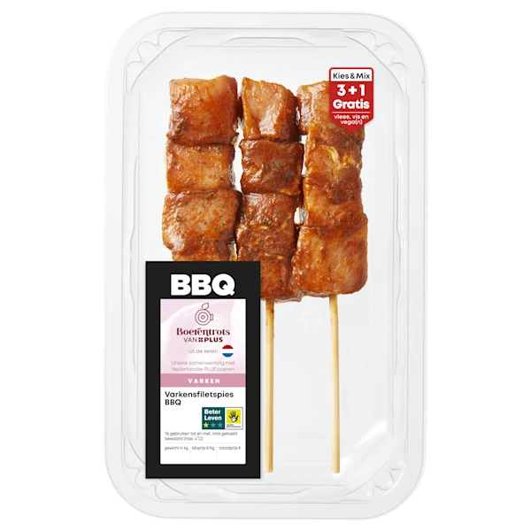 PLUS Boerentrots Varkensfiletspies BBQ