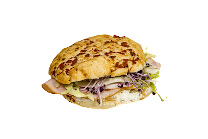 Focaccia gebraden ham en roomkaas