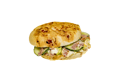 Focaccia eiersalade bacon