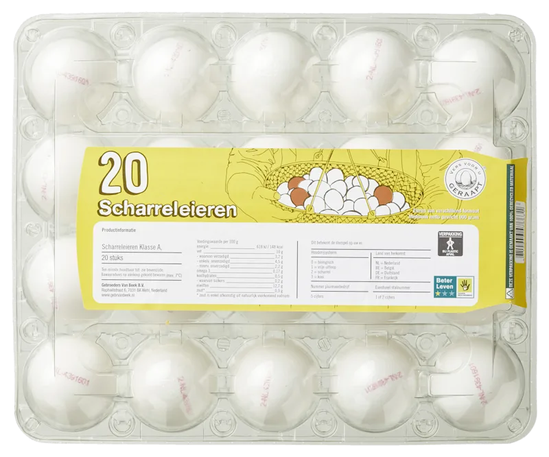 Neutraal Scharreleieren s/m 20 stuks