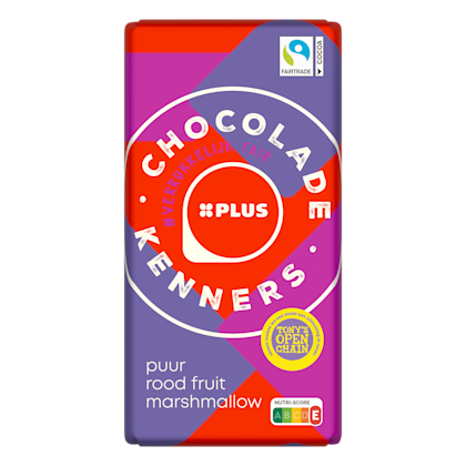 Chocoladereep rood fruit marshmallow