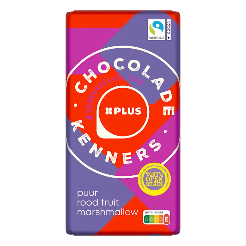 PLUS Chocoladereep rood fruit marshmallow