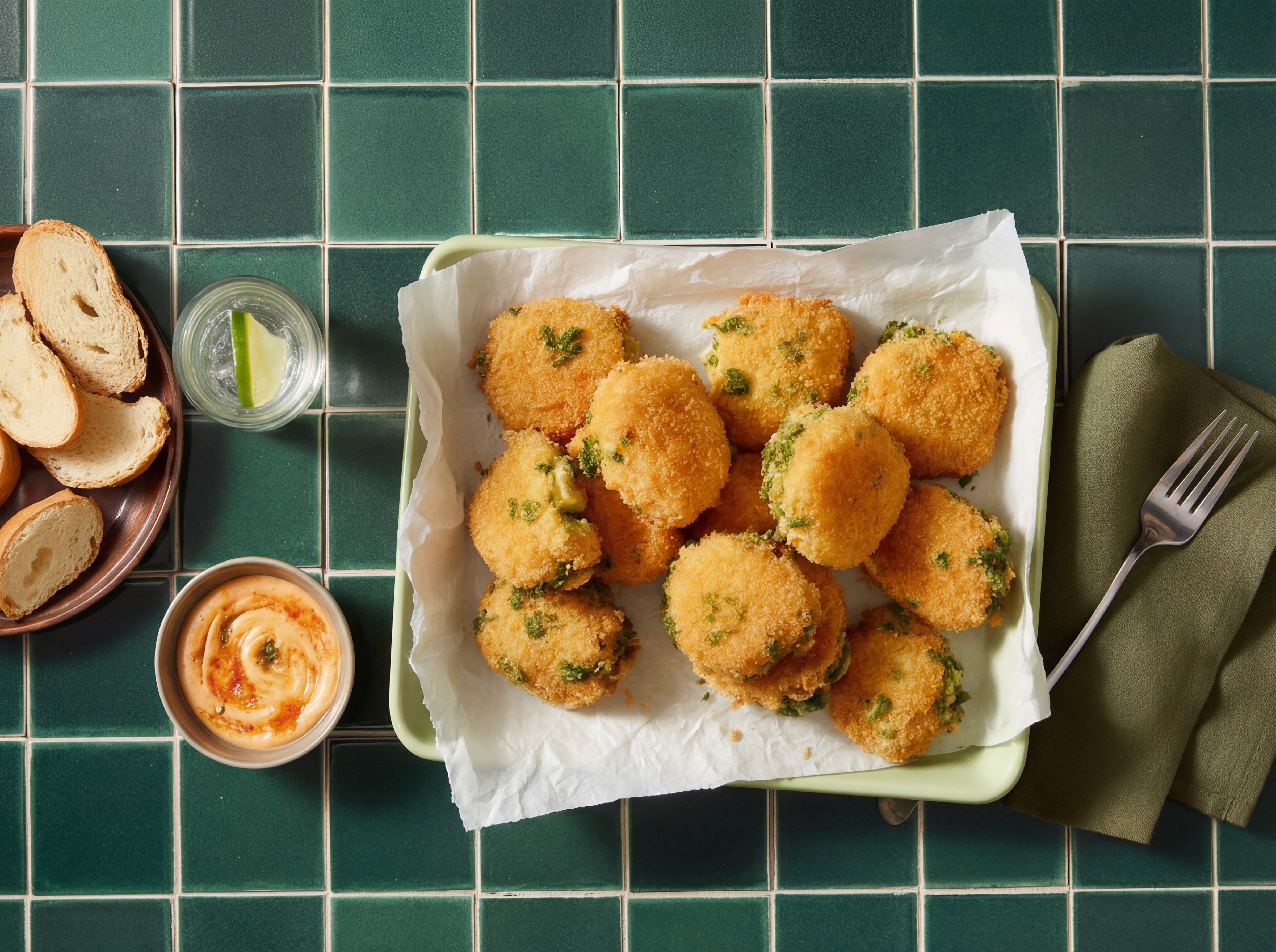 Krokante artisjokkoekjes met pittige mayo