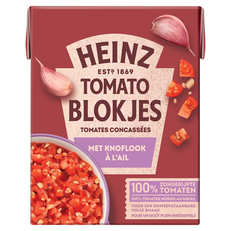 Heinz Tomatenblokjes met knoflook
