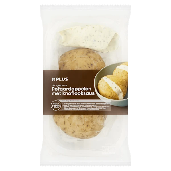 PLUS Pofaardappel met knoflooksaus