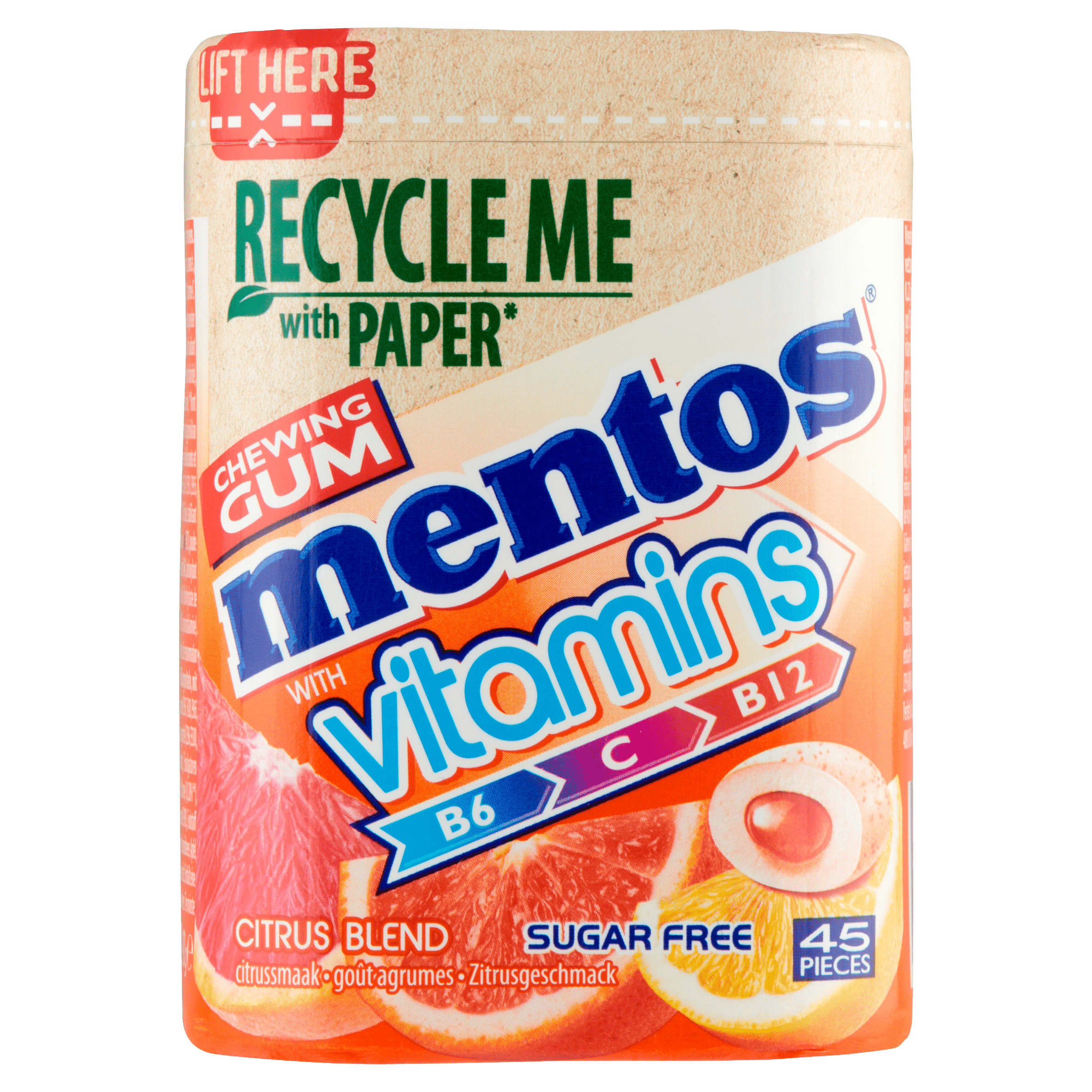 Mentos Gum Vitamins citrus blend 45st Per Pot 45 st