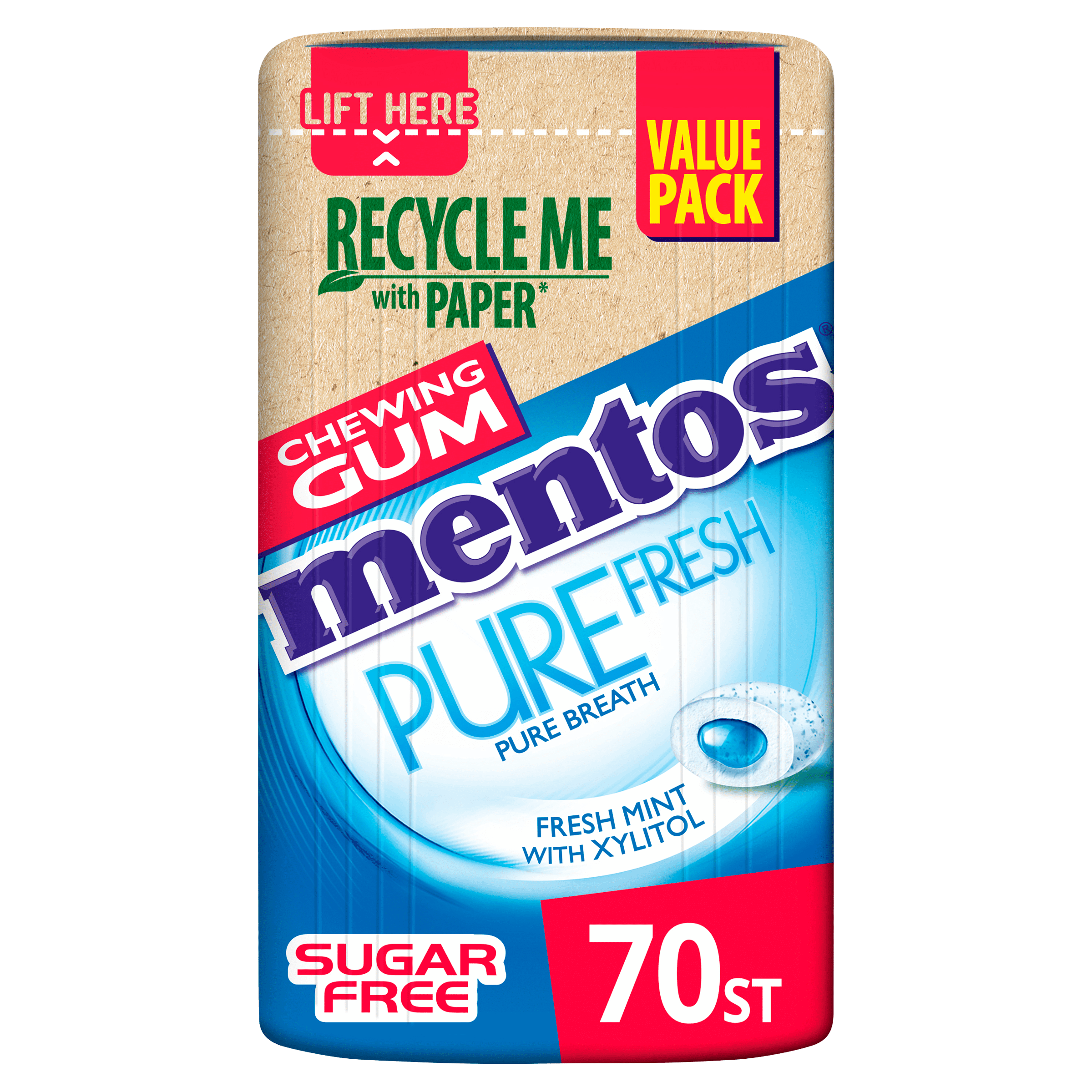 Mentos Gum Pure fresh freshmint Per Pot 70 st