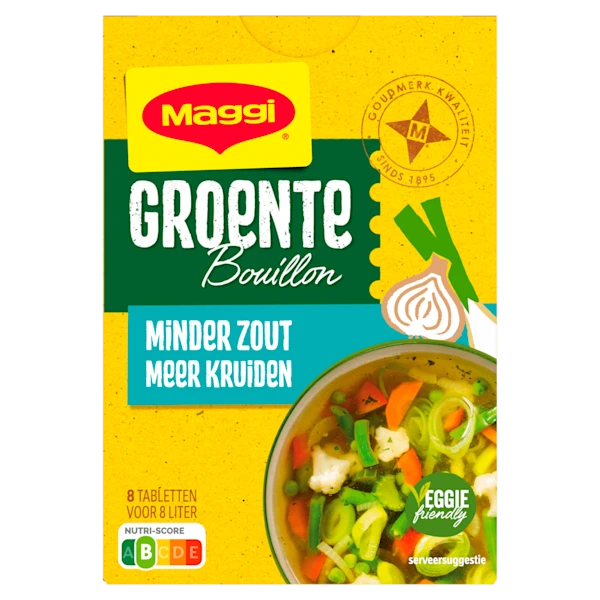 Maggi Bouillon groente minder zout 8 blokjes