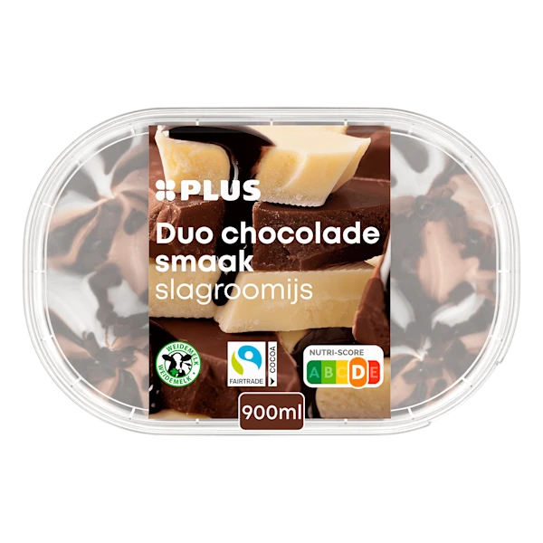 PLUS slagroomijs duo chocolade