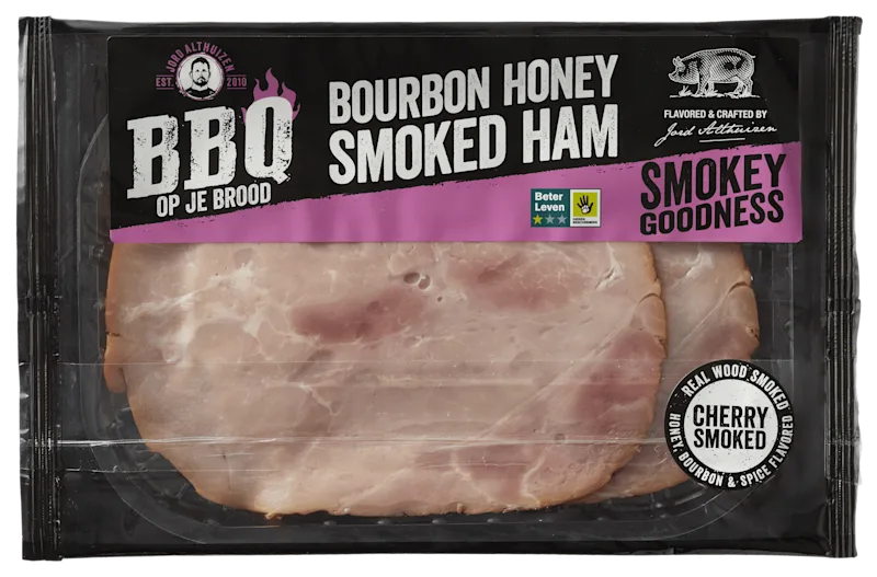 BBQ op je brood Bourbon honey smoked ham