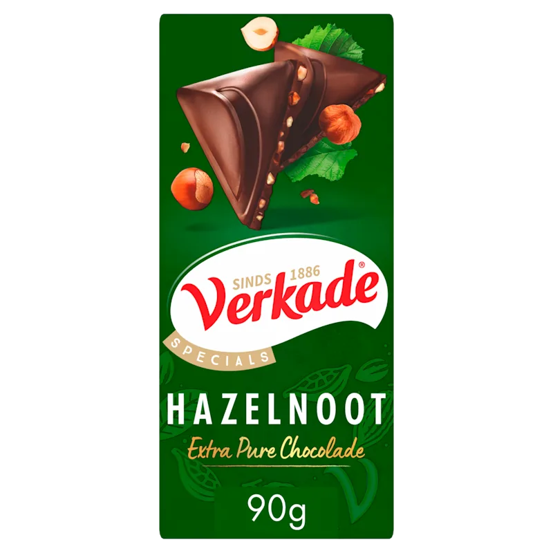 Verkade Extra puur/hazelnoot chocoladereep