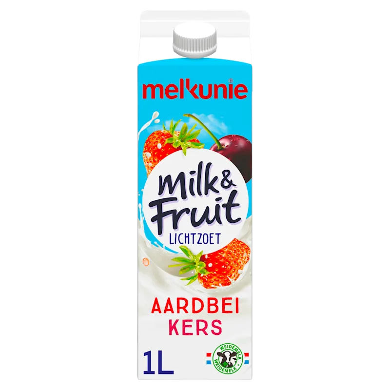 Melkunie Milk&Fruit Lichtzoet aardbei kers
