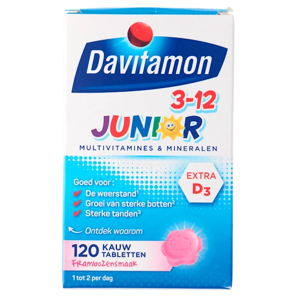 Davitamon Vitamine Junior kauwtablet framboos