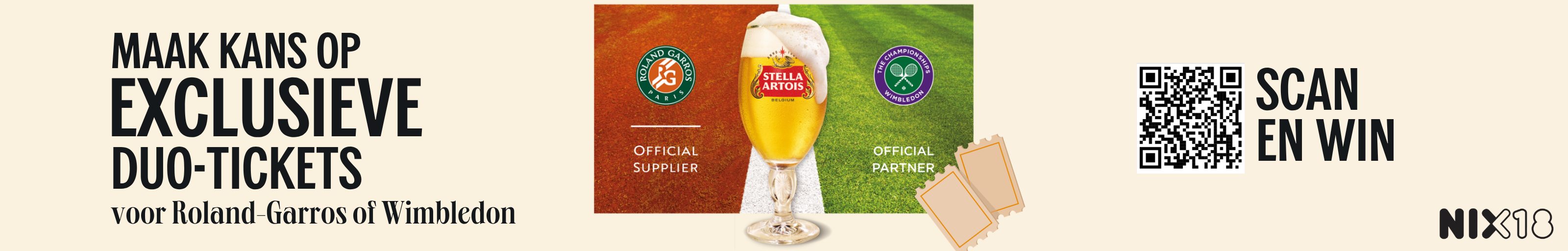 Maak kans op exclusieve finale tickets voor Roland Garros of Wimbledon.  Geldig van 18 mei t/m 12 juli