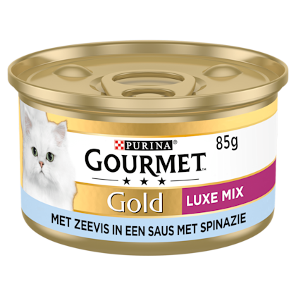 Gourmet Gold Luxe mix kattenvoer nat zeevis
