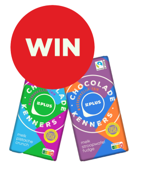 Chocoladerepen van PLUS met WIN bol