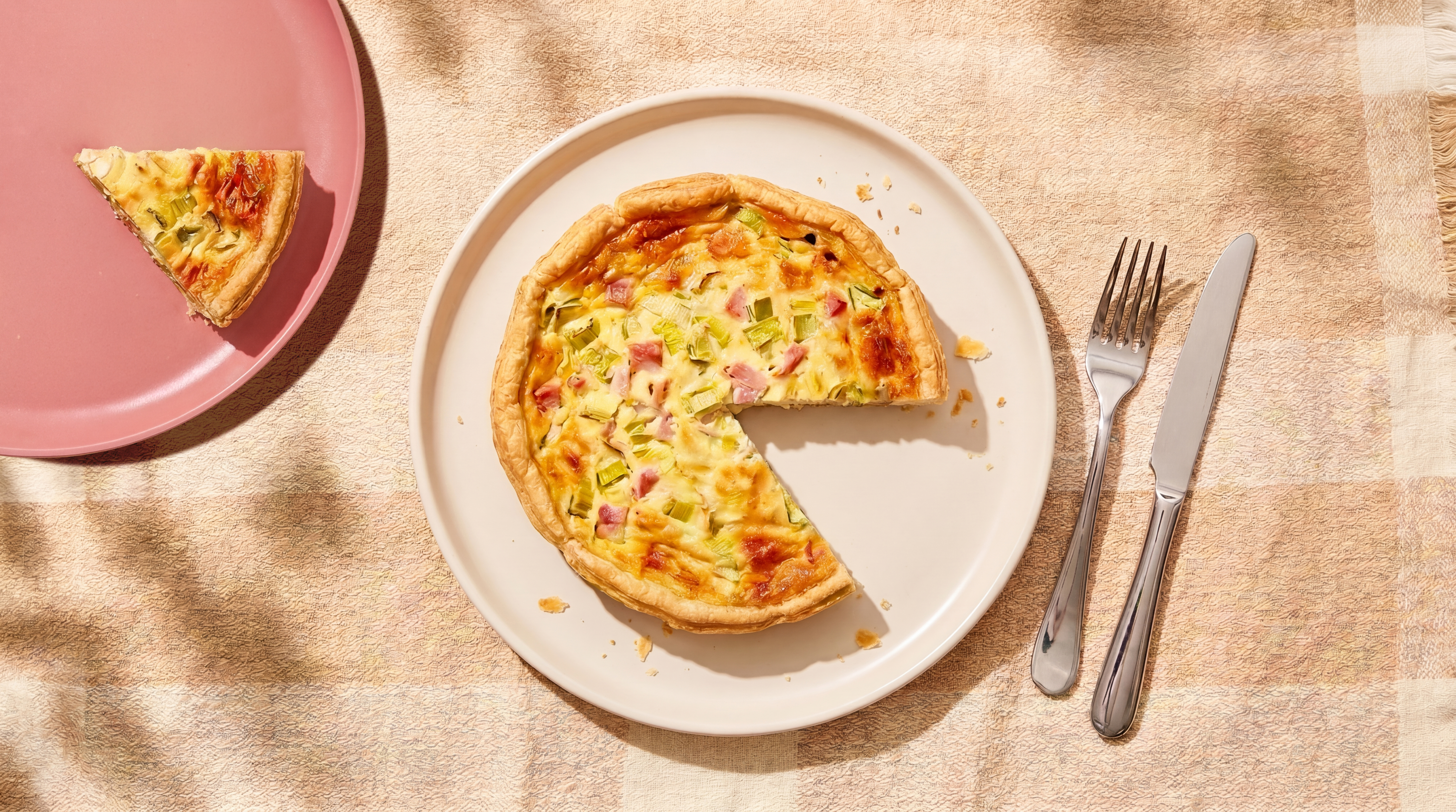 Quiche met prei en ham
