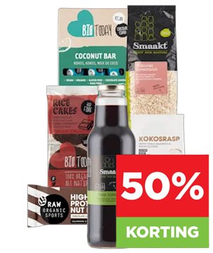 Biologische producten met 50% korting