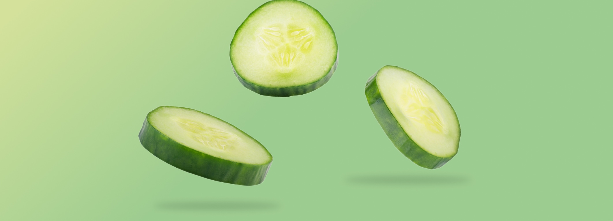 Verse komkommers tijdens het komkommerseizoen.