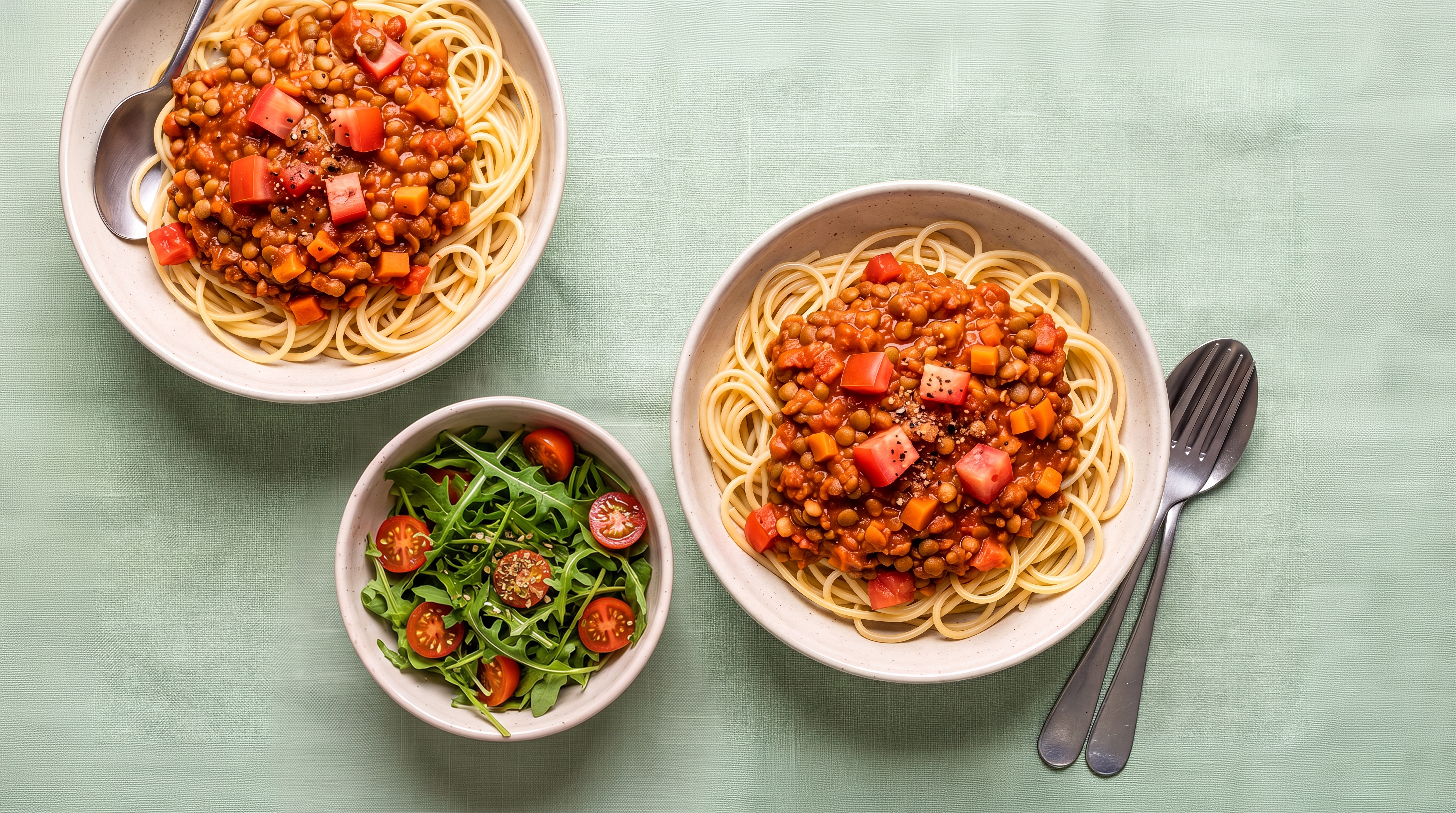 Vegan pasta met linzen en winterpeen 
