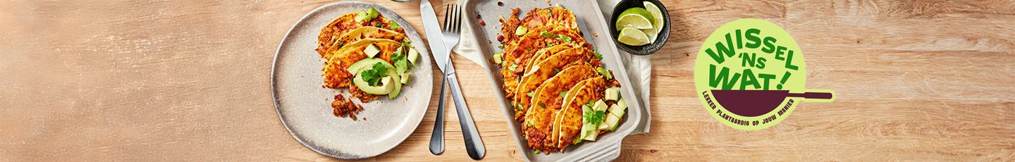 Vegan taco's met plantaardig gehakt