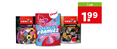 Redband en venco 1 voor 1,99. Geldig van 7 t/m 13 oktober