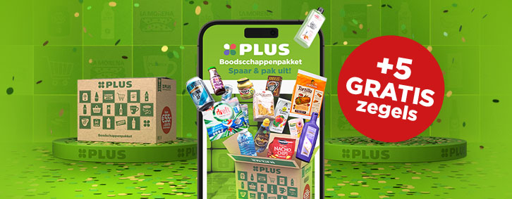 Sparen met de PLUS app voor het PLUS boodschappenpakket