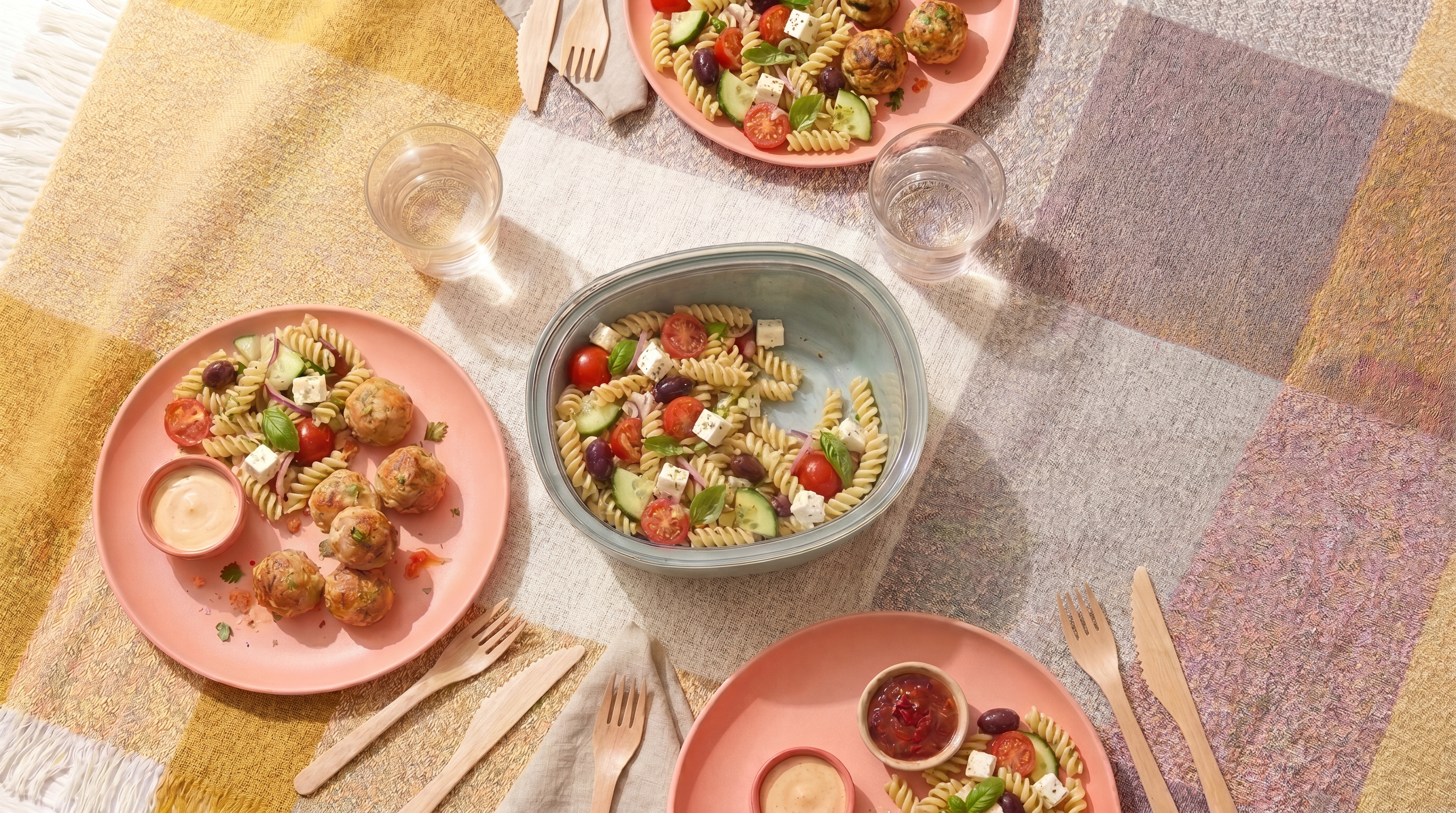 Frisse pastasalade met feta