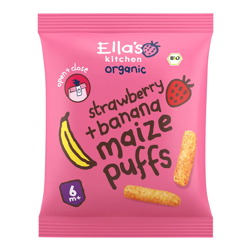 Ella's Kitchen Maize puffs aardbei + banaan 6m+