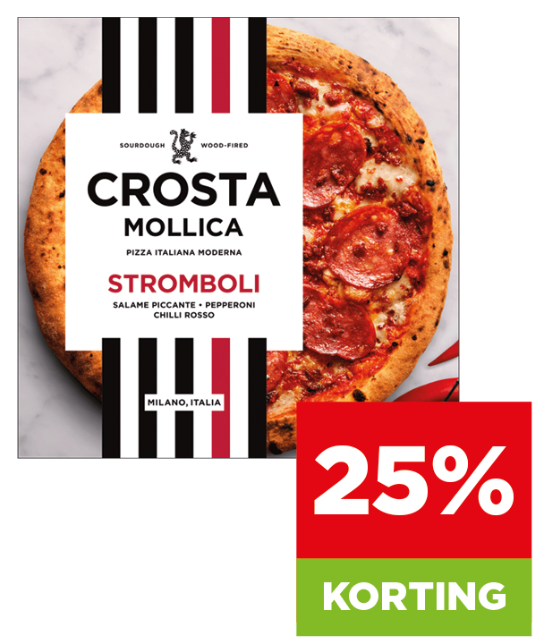 Pizza met 25% korting