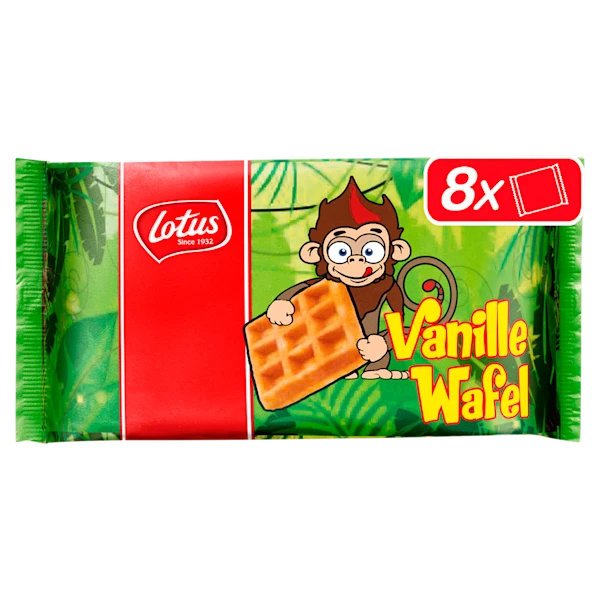 Lotus wafel vanille aap