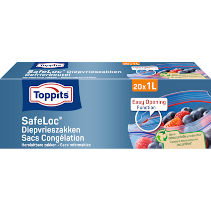 Toppits Safeloc Zip Diepvrieszakken 1L