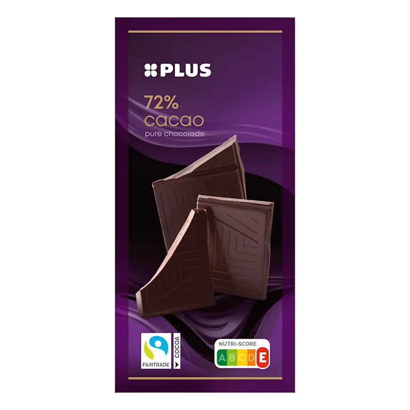 PLUS Tablet 70% cacao Fairtrade