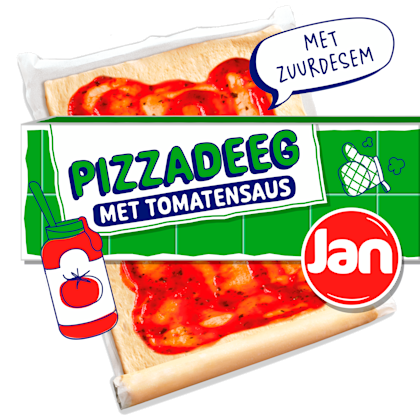 Pizzadeeg zuurdesem met tomatensaus