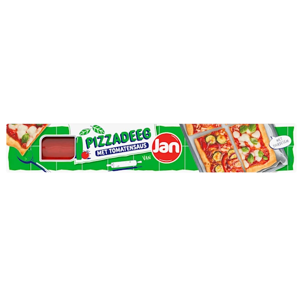 Jan Pizzadeeg zuurdesem met tomatensaus