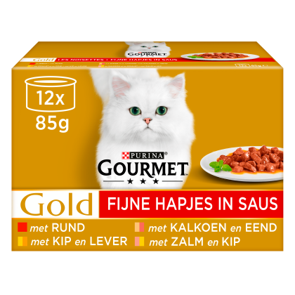 Gold Fijne Hapjes kattenvoer vis/vlees