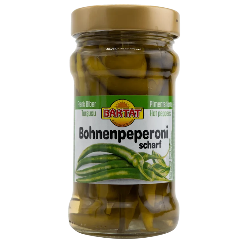 Baktat Peperoni's in zuur