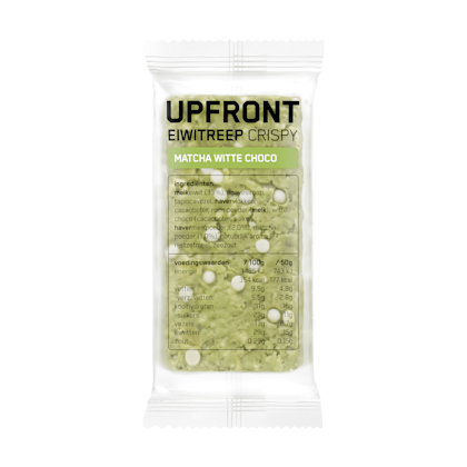 Upfront Eiwitreep Crispy Matcha Witte Choco